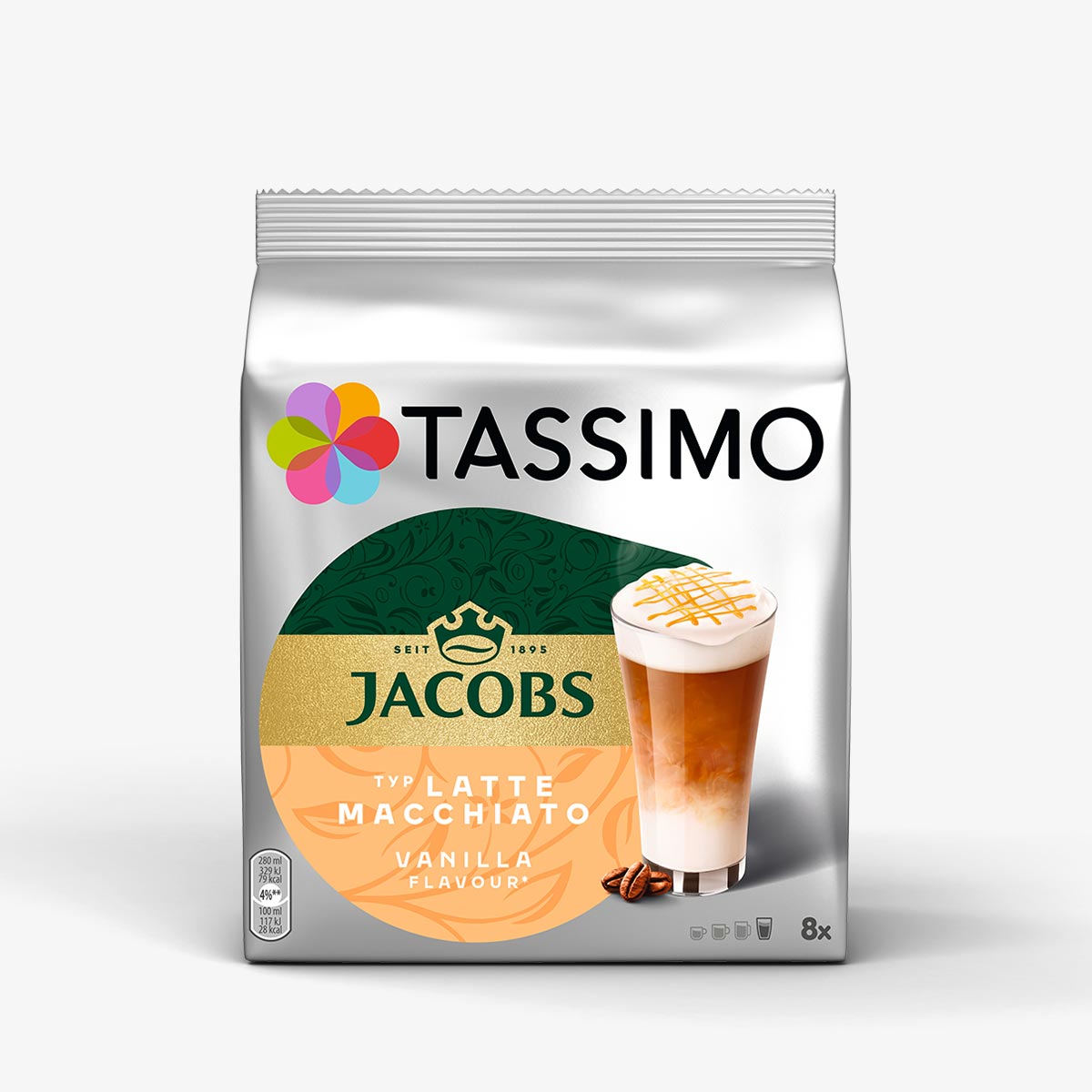 Kapsułki Latte Macchiato Vanilla 8 napojów, rozmiar XL