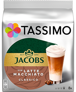 Tassimo Jacobs Latte Macchiato Classico 8 kaw białych, rozmiar XL