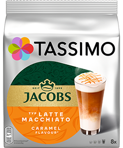 Tassimo Jacobs Latte Macchiato Caramel 8 kaw białych, rozmiar XL