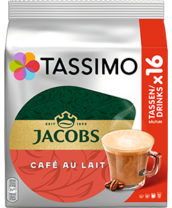 Tassimo Jacobs Café au lait 16 kaw białych, rozmiar L
