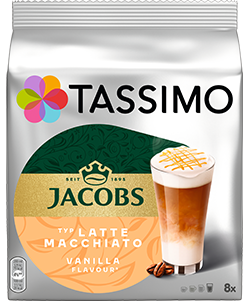 Tassimo Jacobs Latte Macchiato Vanilla 8 napojów, rozmiar XL