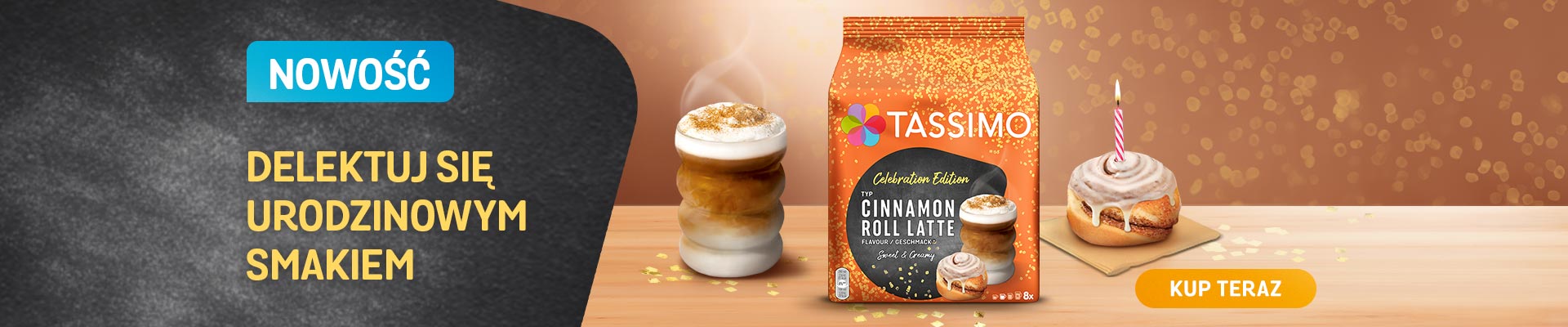 Odkryj urodzinowy smak Tassimo Cinnamon roll Latte